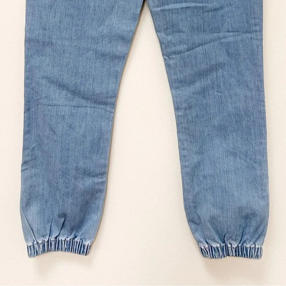 Paige Mayslie Jogger Denim Banded Bottom Hem Jeans size 25 - Picture 9 of 10
